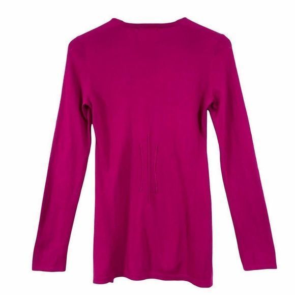 Anthropologie Rosie Netra Knit Top Sweater XS Scoop Neck Long Sleeves In Fucsia - Picture 4 of 7
